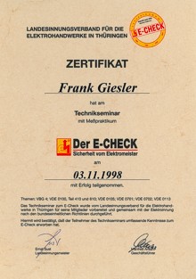 E-Check von Elektro Giesler Wildetaube